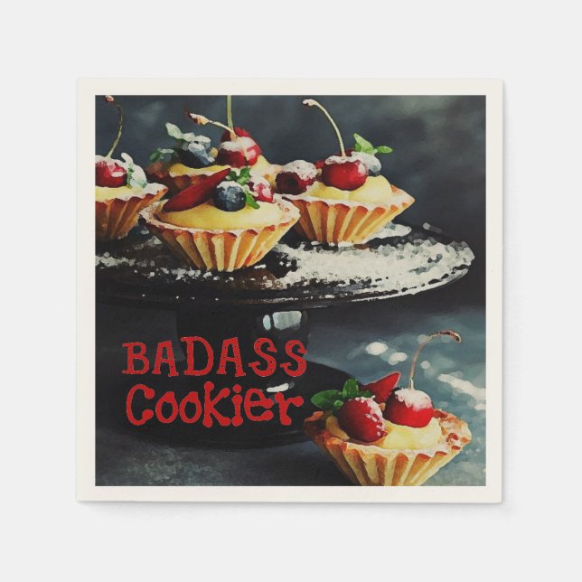 BADASS COOKIER Funny Gifts Zitat Papier NAPKINS Serviette (Vorderseite)