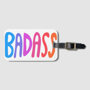 BADASS Cool- & Fun Streifen WEISS Gepäckanhänger