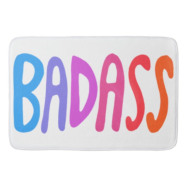 BADASS Cool & Fun WHITE Badematte (Vorderseite)