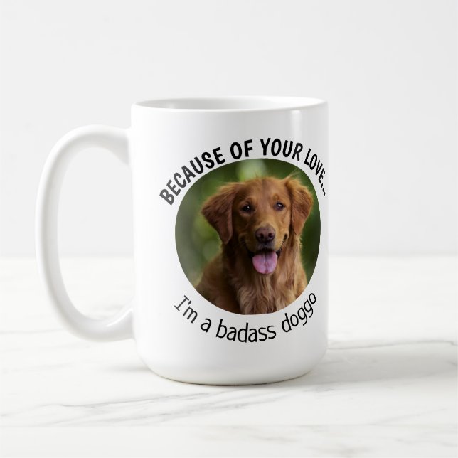 Badass Doggo Vathers Day Custom Foto Kaffeetasse (Links)