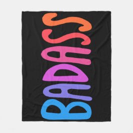 BADASS Farbenfrohe Cool- & Fun Streifen BLACK Fleecedecke