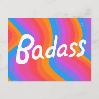 BADASS Farbenfrohe Coole Streifen Postkarte