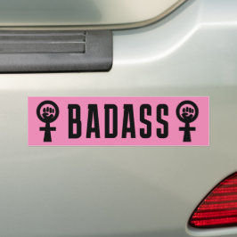 Badass Feminist Autoaufkleber
