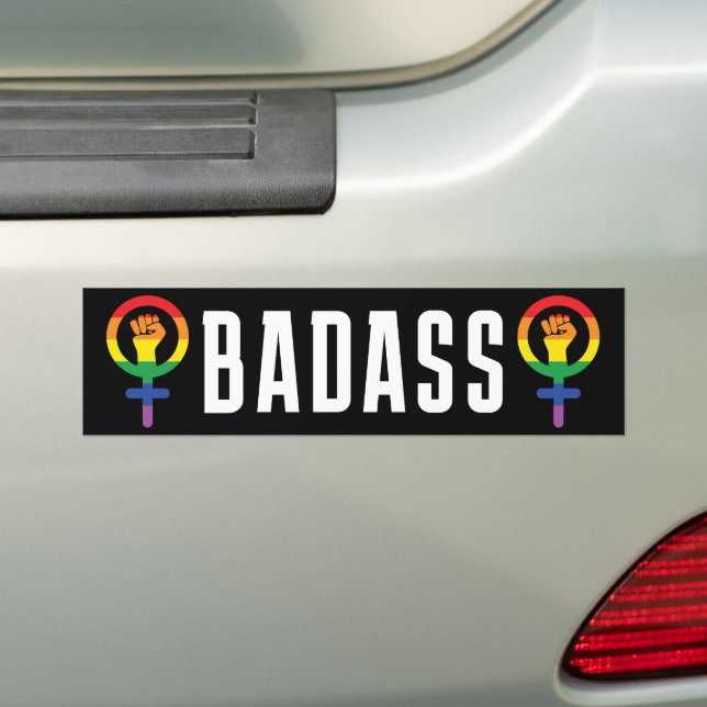Badass Feminist LGBTQIA Autoaufkleber (Auf Auto)