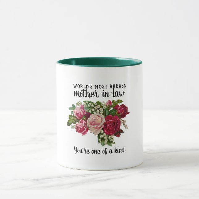 BADASS-Geschenk für Schwiegermutter - Eine Art Ros Tasse (Zentrum)