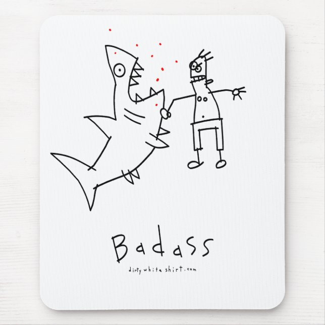 Badass Haifisch-Durchschlag Mousepad (Vorne)