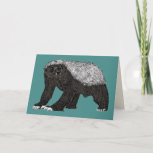 Badass Honey Badger Fearless Attitude Karte