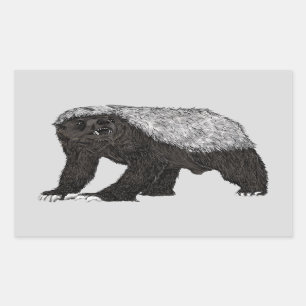 Badass Honey Badger Furchenlose Höhenroute im Val  Rechteckiger Aufkleber