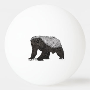 Badass Honig-Dachs-furchtlose Haltungs-Tier-Kunst Tischtennisball