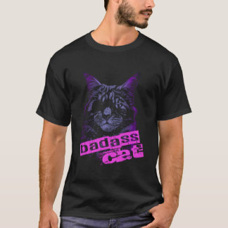 Badass-Katze mit Augenpflaster T-Shirt