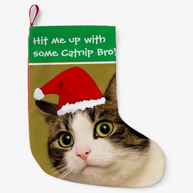 Badass Katzen - "Katzenminze " Kleiner Weihnachtsstrumpf (Vorderseite)