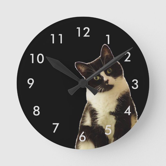 Badass Katzen "was Sie betrachtend sind! " Runde Wanduhr (Vorderseite)