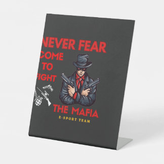 Badass Mafia E-Sport Team Gaming Mascot T-Shirt Sockelschild