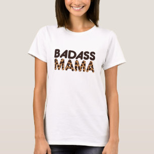 Badass Mama Mama Leopard Print Pattern Muttertag T-Shirt
