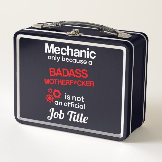 Badass Mechanic   Metall Brotdose (Vorderseite)