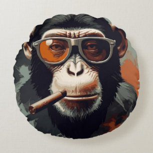 Badass Monkey Rundes Kissen