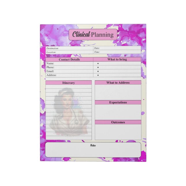 Badass Nurse Pinup _ Klinische Planung Notizblock (Rotiert)