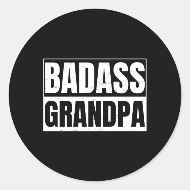 Badass Opa für Großvater Runder Aufkleber (Vorderseite)