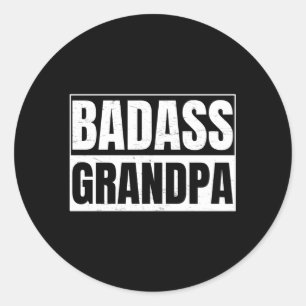 Badass Opa für Großvater Runder Aufkleber