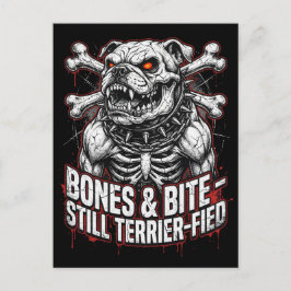 Badass Skeleton Bulldog Gothic Postkarte