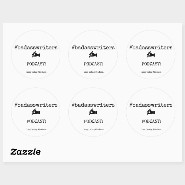 #badasswriters autocollants de podcast (Feuille)