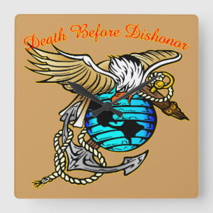 Badazz Eagle Tod vor Schmach Quadratische Wanduhr