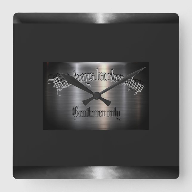Badboy-Barberei Quadratische Wanduhr (Vorderseite)