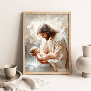 Bade in Liebe, Christliche Kunst, Kinderkrippen Ku Poster