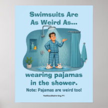 Badeanzüge sind seltsame Pyjamas in der Dusche Lus