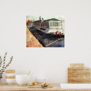Badefloß an der Seine in Asniers, Poster