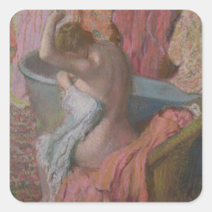 Badegast Edgar Degass   Quadratischer Aufkleber