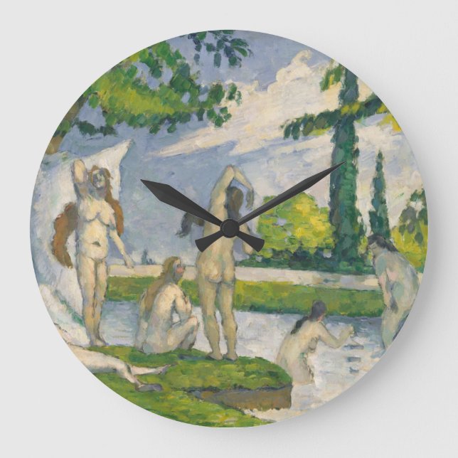 Badegäste Pauls Cezanne | Große Wanduhr (Vorderseite)