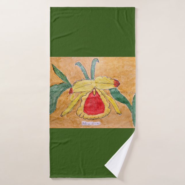 Badehandtuch mit abstrakter botanischer Gestaltung (Badehandtuch)