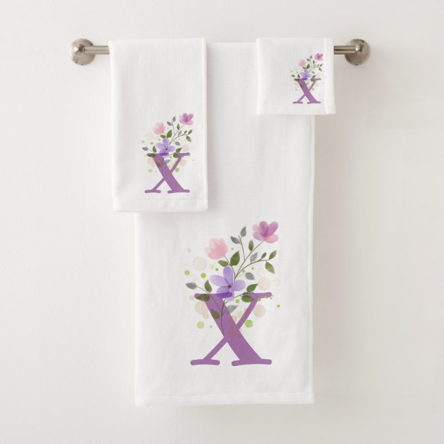 Badehandtuch-Set mit anfänglichem Buchstaben X plu Badhandtuch Set (Insitu)