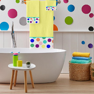 Badehandtuch-Set mit mehrfarbigen Punkten Badhandtuch Set