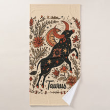 Badehandtuch Taurus Celestial Zodiac Art