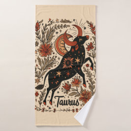 Badehandtuch Taurus Celestial Zodiac Art