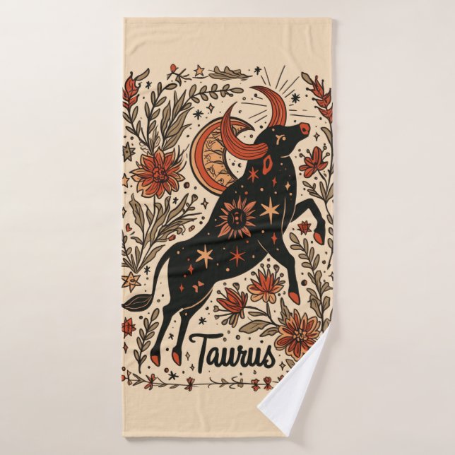 Badehandtuch Taurus Celestial Zodiac Art (Badehandtuch)