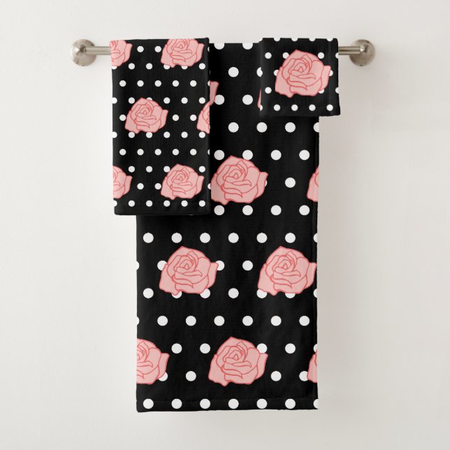 Badehandtücher-Set mit rosa Rose als Geschenk Badhandtuch Set (Insitu)