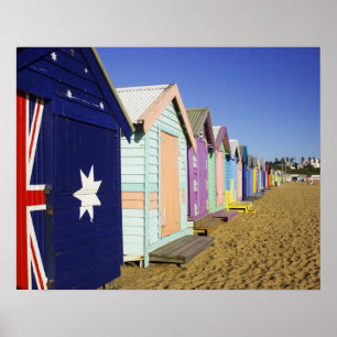 Badehütten, Middle Brighton Beach, Port Poster