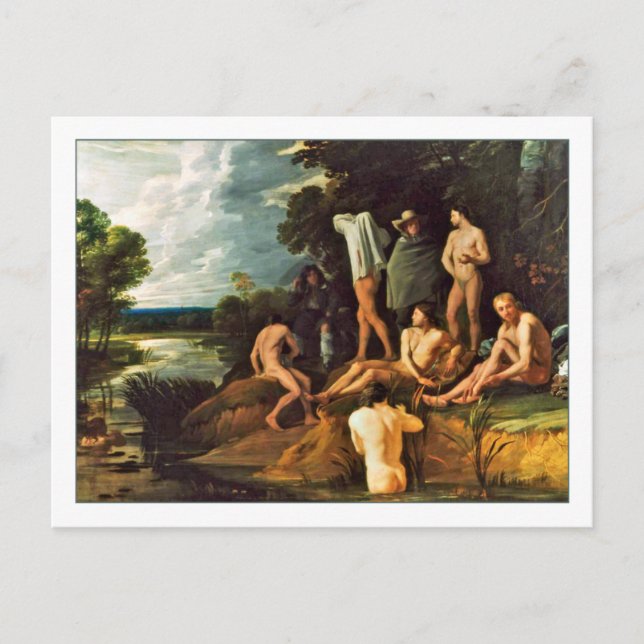 Badelandschaft von Michael Sweerts Postkarte (Vorderseite)