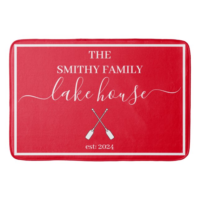 Badematte - Lake House Red und White (Vorderseite)