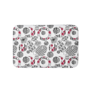 Badematte, Rot und Schwarz, Quilt, Patchwork Badematte