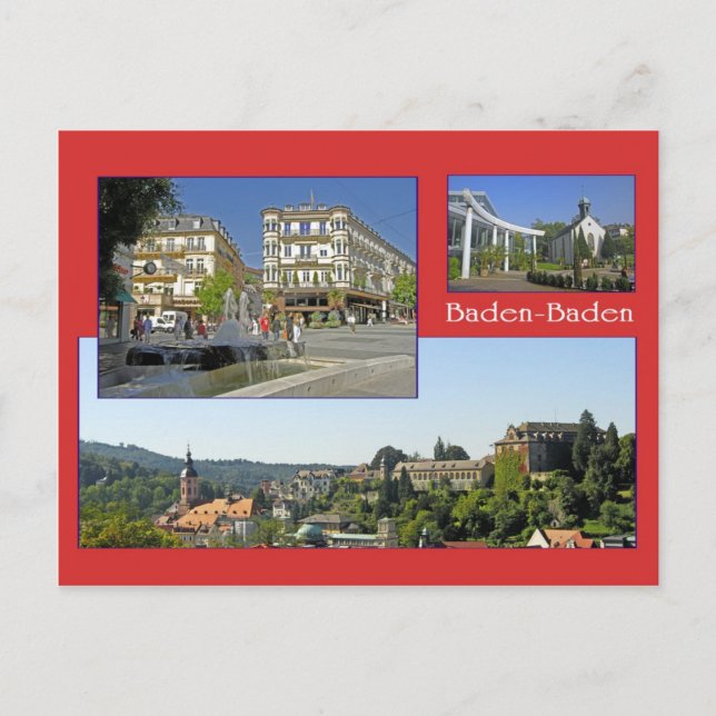 Baden-Baden-Ansichtskarte Postkarte (Vorderseite)