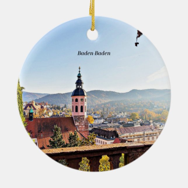 Baden-Baden, Germany, scenic landscape Keramik Ornament (Hinten)