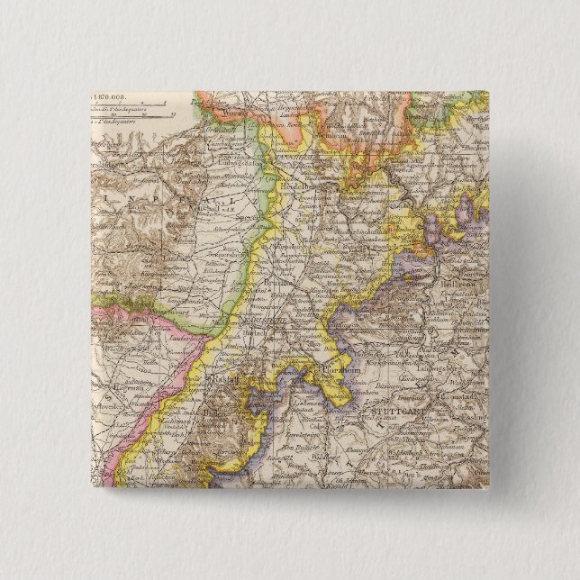 Baden-Deutschland-Atlas-Karte Button (Vorderseite)