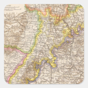 Baden-Germany Atlas-Karte Quadratischer Aufkleber