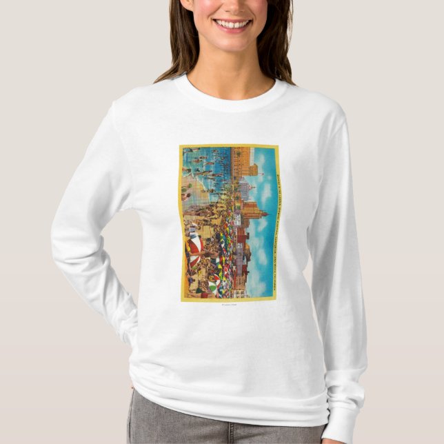 Baden in der Lagune, Long Beach T-Shirt (Vorderseite)