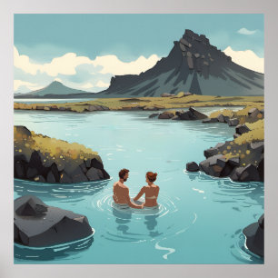 Baden in Islands Blue Lagoon Print Poster