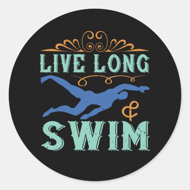 Baden - Lang leben & schwimmen Runder Aufkleber (Vorderseite)